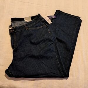 Catherine's women's size 24W dark wash stretch straight leg jeans, New